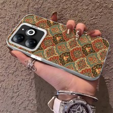 HONTINGA Tecno Spark 20 ile Uyumlu Kılıfı Silikon Kenar Sert Arka Anti Düşme Telefon Kılıfı Sanat Desenli K1-0701