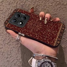HONTINGA Xiaomi Redmi Note 14 Pro ile Uyumlu Kılıfı Silikon Kenar Sert Arka Anti Düşme Telefon Kılıfı Vintage Desenli K1-0699