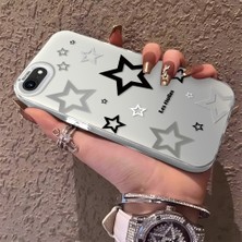 HONTINGA iPhone 8 ile Uyumlu Kılıfı Silikon Kenar Sert Arka Anti Düşme Telefon Kılıfı Yıldızlar Desenli K1-0703