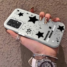 HONTINGA Samsung Galaxy A52 ile Uyumlu Kılıfı Yıldızlar Desenli Silikon Kenar Sert Arka Anti Düşme Telefon Kılıfı K1-0704