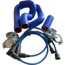 Özgürce Şahin Radyatör Hortumu ve Buji Kablosu, 7 Mm, Silikon, Mavi Kelepçe