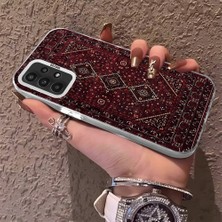 HONTINGA Samsung Galaxy A23 ile Uyumlu Kılıfı Silikon Kenar Sert Arka Anti Düşme Telefon Kılıfı Vintage Desenli K1-0699