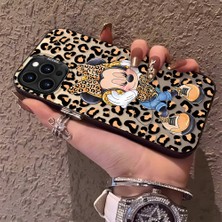 HONTINGA iPhone 16 Pro Max Uyumlu Mickey Minnie Desenli Kılıfı Silikon Kenar Sert Arka Anti Düşme