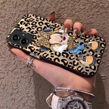 HONTINGA Samsung Galaxy A06 ile Uyumlu Kılıfı Silikon Kenar Sert Arka Anti Düşme Telefon Kılıfı Mickey Minnie Desenli K1-0697