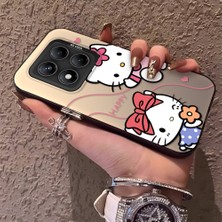 HONTINGA Xiaomi Redmi Note 14 Pro 5g ile Uyumlu Kılıfı Silikon Kenar Sert Arka Anti Düşme Telefon Kılıfı Kitty Desenli K1-0698