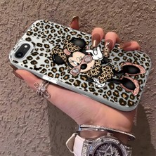 HONTINGA iPhone 8 ile Uyumlu Kılıfı Silikon Kenar Sert Arka Anti Düşme Telefon Kılıfı Mickey Minnie Desenli K1-0697