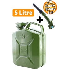 Özgürce 5 Litre Metal Benzin Bidonu, Akaryakıt ve Mazot Taşıma ve Doldurma