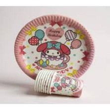 My Melody Temalı Tabak ve Bardak Seti 8 Kişilik Parti Seti