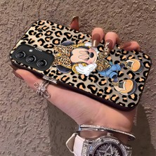 HONTINGA Samsung Galaxy A24 ile Uyumlu Kılıfı Silikon Kenar Sert Arka Anti Düşme Telefon Kılıfı Mickey Minnie Desenli K1-0697
