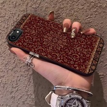 HONTINGA iPhone 8 ile Uyumlu Kılıfı Silikon Kenar Sert Arka Anti Düşme Telefon Kılıfı Vintage Desenli K1-0699