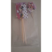 10LU Karakterli Kürdan ,cupcake Süsü,pasta Süsü,doğum Günü Minnie