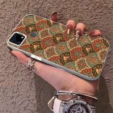 HONTINGA Realme C15 ile Uyumlu Kılıfı Silikon Kenar Sert Arka Anti Düşme Telefon Kılıfı Sanat Desenli K1-0701