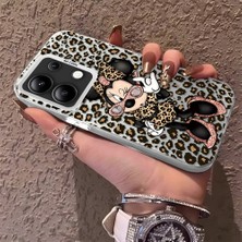 HONTINGA Xiaomi Redmi Note 13 4g ile Uyumlu Kılıfı Silikon Kenar Sert Arka Anti Düşme Telefon Kılıfı Mickey Minnie Desenli K1-0697