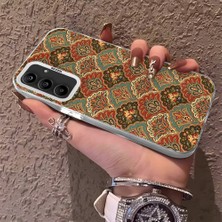 HONTINGA Samsung Galaxy A25 ile Uyumlu Kılıfı Silikon Kenar Sert Arka Anti Düşme Telefon Kılıfı Sanat Desenli K1-0701