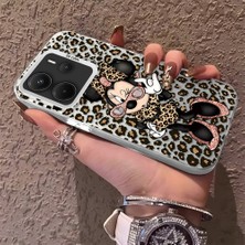 HONTINGA Xiaomi Redmi Note 14 4g ile Uyumlu Kılıfı Silikon Kenar Sert Arka Anti Düşme Telefon Kılıfı Mickey Minnie Desenli K1-0697