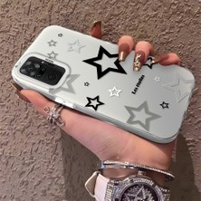 HONTINGA Xiaomi Redmi Note 10 Pro ile Uyumlu Kılıfı Silikon Kenar Sert Arka Anti Düşme Telefon Kılıfı Yıldızlar Desenli K1-0703