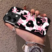 HONTINGA Xiaomi Redmi Note 13 ile Uyumlu Kılıfı Silikon Kenar Sert Arka Anti Düşme Telefon Kılıfı Renkli Yıldızlar Desenli K1-0702