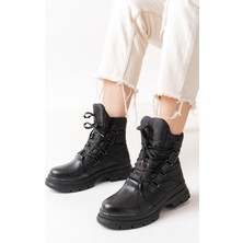 I Love Shoes Tilyon Siyah Bağcıklı Su Geçirmez Kadın Kar Botu