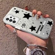 HONTINGA Samsung Galaxy A73 ile Uyumlu Kılıfı Yıldızlar Desenli Silikon Kenar Sert Arka Anti Düşme Telefon Kılıfı K1-0704
