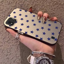 HONTINGA Realme C20 ile Uyumlu Kılıfı Silikon Kenar Sert Arka Anti Düşme Telefon Kılıfı Mavi Küçük Yıldız Desenli K1-0705