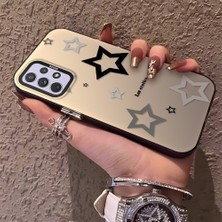 HONTINGA Samsung Galaxy A72 ile Uyumlu Kılıfı Yıldızlar Desenli Silikon Kenar Sert Arka Anti Düşme Telefon Kılıfı K1-0704