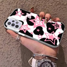 HONTINGA Samsung Galaxy A72 ile Uyumlu Kılıfı Silikon Kenar Sert Arka Anti Düşme Telefon Kılıfı Renkli Yıldızlar Desenli K1-0702