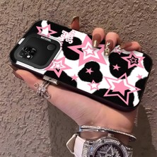 HONTINGA Xiaomi Redmi 10A ile Uyumlu Kılıfı Silikon Kenar Sert Arka Anti Düşme Telefon Kılıfı Renkli Yıldızlar Desenli K1-0702