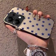 HONTINGA Xiaomi Redmi Note 13 Pro 4g ile Uyumlu Kılıfı Silikon Kenar Sert Arka Anti Düşme Telefon Kılıfı Mavi Küçük Yıldız Desenli K1-0705