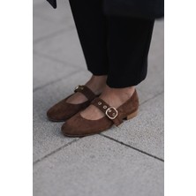 I Love Shoes Dexor Kadın Babet Acıkahve Süet