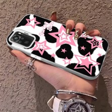 HONTINGA Xiaomi Redmi Note 10S ile Uyumlu Kılıfı Silikon Kenar Sert Arka Anti Düşme Telefon Kılıfı Renkli Yıldızlar Desenli K1-0702