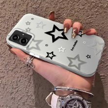 HONTINGA Samsung Galaxy A06 ile Uyumlu Kılıfı Silikon Kenar Sert Arka Anti Düşme Telefon Kılıfı Yıldızlar Desenli K1-0703