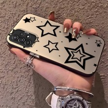 HONTINGA Samsung Galaxy A52 ile Uyumlu Kılıfı Silikon Kenar Sert Arka Anti Düşme Telefon Kılıfı Yıldızlar Desenli K1-0703