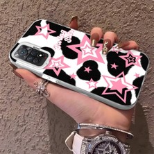 HONTINGA Xiaomi Redmi Note 11 Pro ile Uyumlu Kılıfı Silikon Kenar Sert Arka Anti Düşme Telefon Kılıfı Renkli Yıldızlar Desenli K1-0702