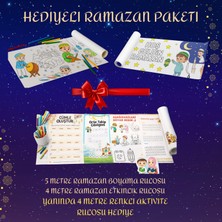 Haydi Dekor 🌙 Ramazan Boyama Rulosu 5 Metre + 4 Metre Eğitici Aktivite Rulosu + 4 Metre Renkli Takip Rulosu Hediyeli | Çocuklar Için Ramazan Etkinlik ve Boyama Seti