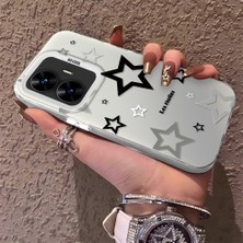 HONTINGA Realme C55 ile Uyumlu Kılıfı Silikon Kenar Sert Arka Anti Düşme Telefon Kılıfı Yıldızlar Desenli K1-0703