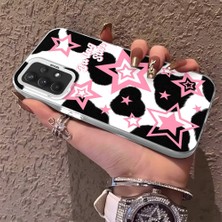 HONTINGA Samsung Galaxy A32 ile Uyumlu Kılıfı Silikon Kenar Sert Arka Anti Düşme Telefon Kılıfı Renkli Yıldızlar Desenli K1-0702