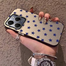 HONTINGA Tecno Spark 20 Pro ile Uyumlu Kılıfı Silikon Kenar Sert Arka Anti Düşme Telefon Kılıfı Mavi Küçük Yıldız Desenli K1-0705