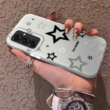 HONTINGA Samsung Galaxy A16 ile Uyumlu Kılıfı Silikon Kenar Sert Arka Anti Düşme Telefon Kılıfı Yıldızlar Desenli K1-0703