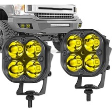Özgürce 3" Amber Sarı Çalışma ve Sis Lambası, Off Road ve Arazi Aracı Için 2'li Set