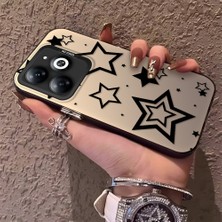 HONTINGA Tecno Spark Go 2024 ile Uyumlu Kılıfı Silikon Kenar Sert Arka Anti Düşme Telefon Kılıfı Yıldızlar Desenli K1-0703