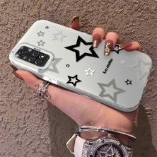 HONTINGA Xiaomi Redmi Note 11 ile Uyumlu Kılıfı Silikon Kenar Sert Arka Anti Düşme Telefon Kılıfı Yıldızlar Desenli K1-0703