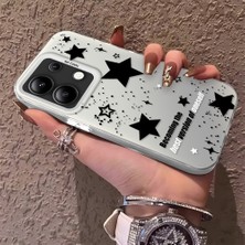 HONTINGA Xiaomi Redmi Note 13 ile Uyumlu Kılıfı Yıldızlar Desenli Silikon Kenar Sert Arka Anti Düşme Telefon Kılıfı K1-0704