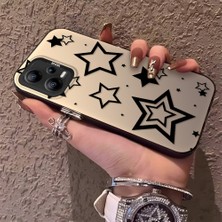 HONTINGA Poco X5 5g ile Uyumlu Kılıfı Silikon Kenar Sert Arka Anti Düşme Telefon Kılıfı Yıldızlar Desenli K1-0703