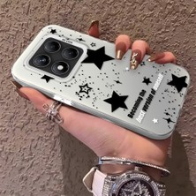 HONTINGA Xiaomi Redmi Note 14 Pro ile Uyumlu Kılıfı Yıldızlar Desenli Silikon Kenar Sert Arka Anti Düşme Telefon Kılıfı K1-0704