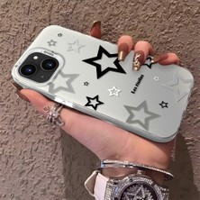 HONTINGA iPhone 15 ile Uyumlu Kılıfı Silikon Kenar Sert Arka Anti Düşme Telefon Kılıfı Yıldızlar Desenli K1-0703