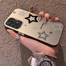 HONTINGA Samsung Galaxy A52 ile Uyumlu Kılıfı Yıldızlar Desenli Silikon Kenar Sert Arka Anti Düşme Telefon Kılıfı K1-0704