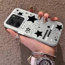 HONTINGA Xiaomi Redmi Note 14 ile Uyumlu Kılıfı Yıldızlar Desenli Silikon Kenar Sert Arka Anti Düşme Telefon Kılıfı K1-0704
