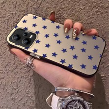 HONTINGA Poco X5 5g ile Uyumlu Kılıfı Silikon Kenar Sert Arka Anti Düşme Telefon Kılıfı Mavi Küçük Yıldız Desenli K1-0705