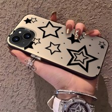 HONTINGA iPhone 15 Plus ile Uyumlu Kılıfı Silikon Kenar Sert Arka Anti Düşme Telefon Kılıfı Yıldızlar Desenli K1-0703