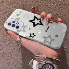 HONTINGA Samsung Galaxy A72 ile Uyumlu Kılıfı Silikon Kenar Sert Arka Anti Düşme Telefon Kılıfı Yıldızlar Desenli K1-0703